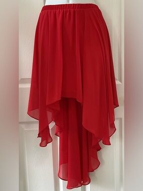 HeartSoul Red High-Low Chiffon Skirt
